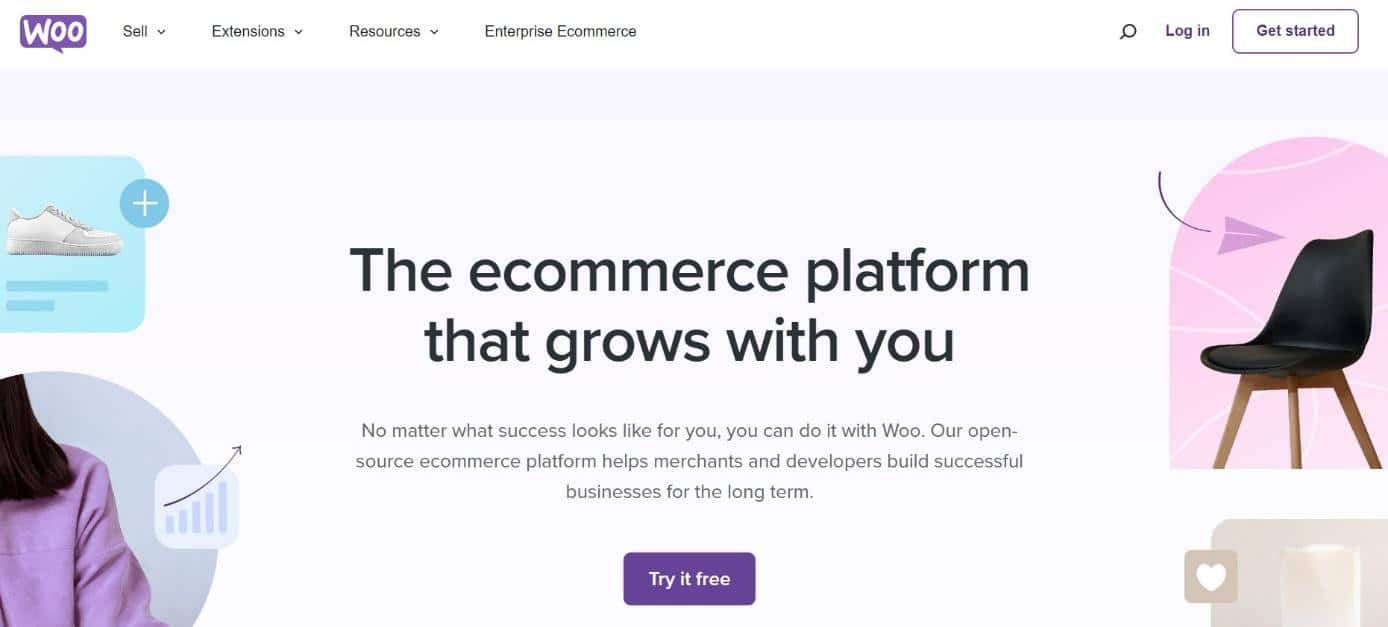Page d'accueil du plugin e-commerce WooCommerce pour WordPress